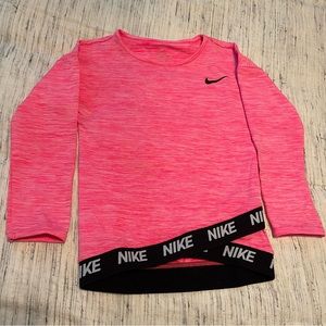 Nike Girls Pink Dri-fit Long Sleeve Shirt